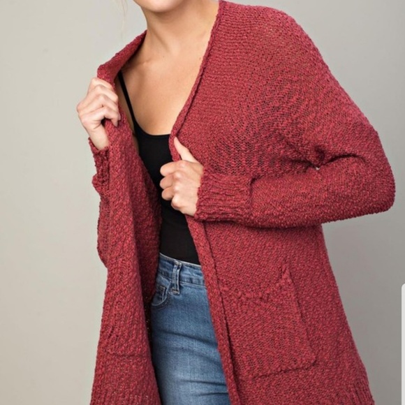 New Plum Red Cardigan  - Picture 1 of 1
